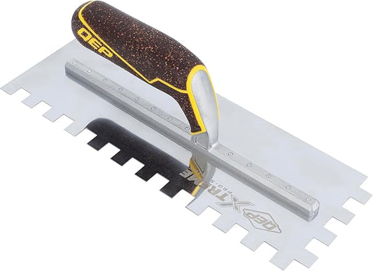QEP Xtreme Cork Handle Stainless Steel Trowel Square Notch 1/2" x 1/2" x 1/2"