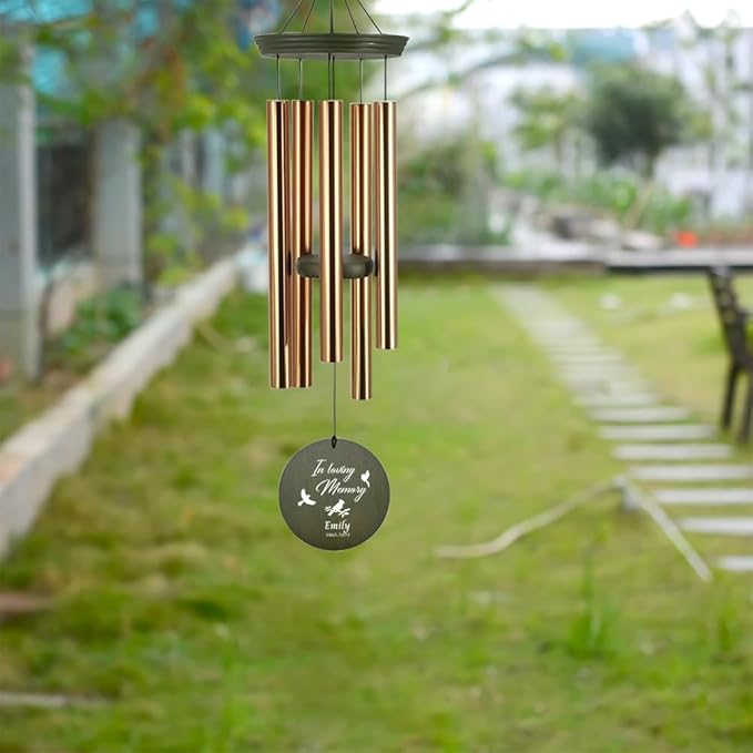 Personalized Sympathy Wind Chime, Sympathy Gifts for Loss of Loved One, Cardinal Wind Chimes, Loss of Mother Memorial Gift,Memorial Wind Chimes Deep Tone, Product in USA