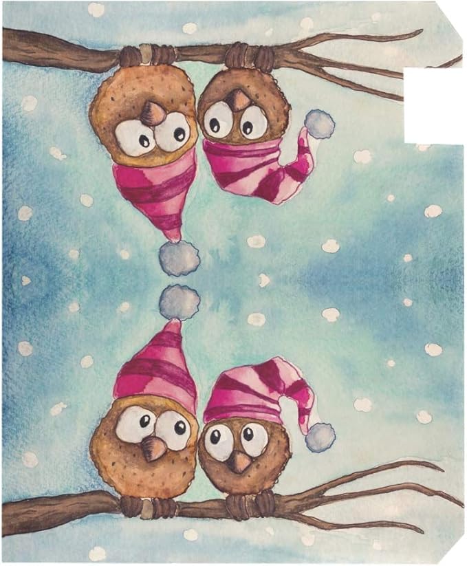 ALAZA Winter Snow Owl Birds On Christmas Magnetic Mailbox Cover Standard Size for Garden Yard Outdoor Decorations-18 x 20.8"