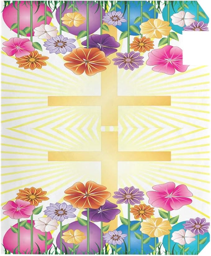ALAZA WOOR Happy Easter Egg and Cross Magnetic Mailbox Cover MailWraps Garden Yard Home Decor for Outside Standard Size-18"x 20.8"