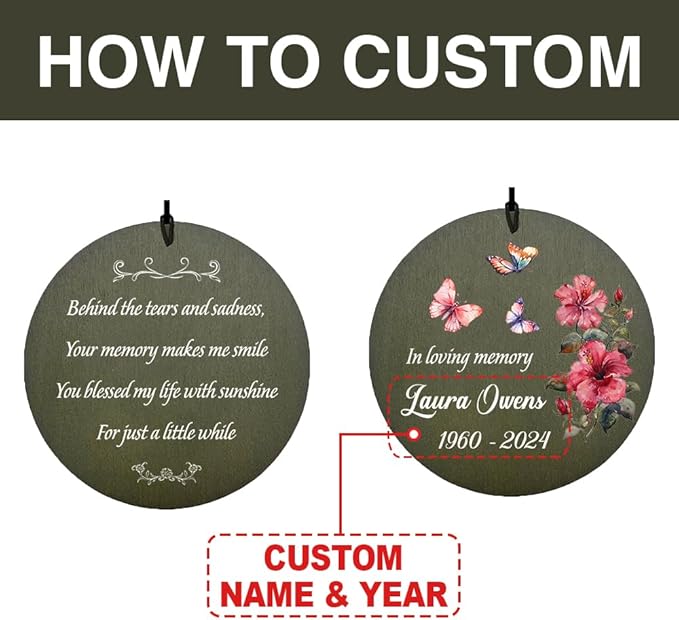Personalized Memorial Wind Chime, Sympathy Wind Chimes for Loss of Loved One, Wind Chimes for Loss of Loved One Prime, Sympathy/Memorial Gift Mother Father Condolence, Product in USA