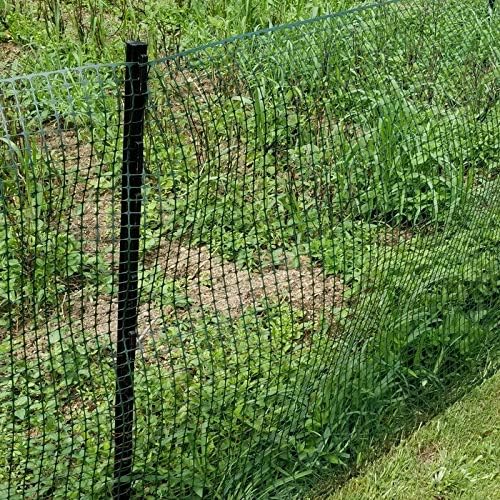 BOEN Garden Fence Temporary Barrier Outdoor Fence for Dog, Rabbit or Deer, Garden Netting Plastic Mesh Plant Protection (40" x 25', Green)