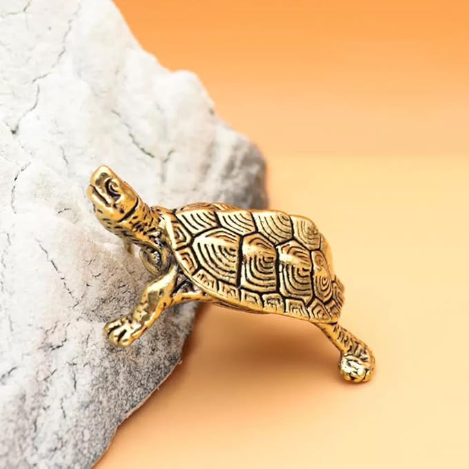 3Pcs Brass Turtle Statue Figurine Decor, Retro Mini Copper Snail Statue Home Decoration for Living Room and Desk, Outdoor Pond Garden Lawn Decor Landscaping,Landscape Animal Statue