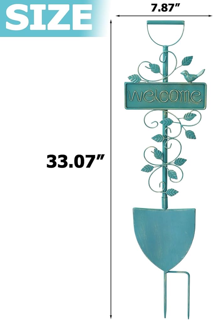Metal Garden Stakes, Garden Stakes Decorative,Outdoor Welcome Sign for Patio Garden Decor.