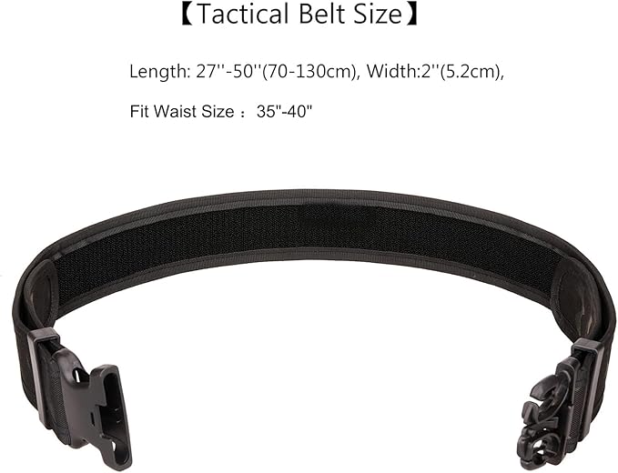 LAKE OF FIRE Nylon Mens Tactical Belt,2" Heavy-Duty Work Belt with Adjustable,Quick Release,Wear-Resistant