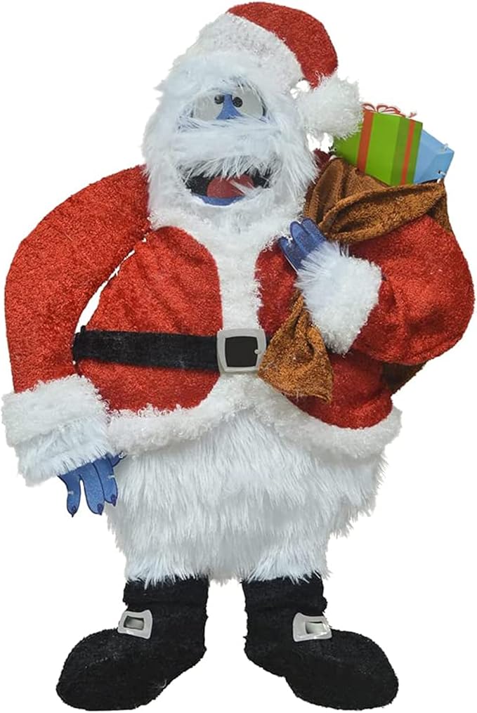 ProductWorks 24 Inch Santa Bumble The Abominable Snow Monster Indoor/Outdoor Christmas Yard Ornament, Holiday Display with 35 Clear LED Lights