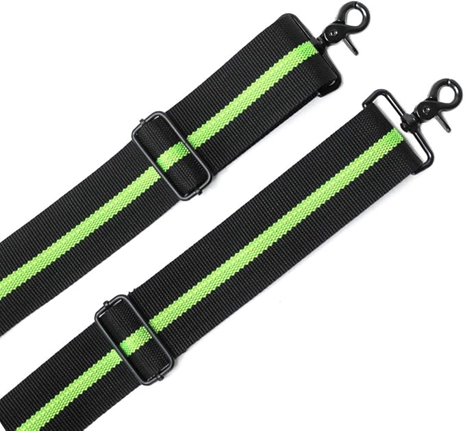 MELOTOUGH Tool Belt Suspenders Tool belt Harness for Heavy Duty Work belt with Movable shoulder Pads, Quick lobster clasp (Green Strip)