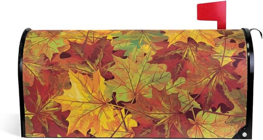 WOOR Fall Leaves Magnetic Magnetic Mailbox Cover Standard Size for Garden Yard Outdoor Decorations-18 x 20.8"