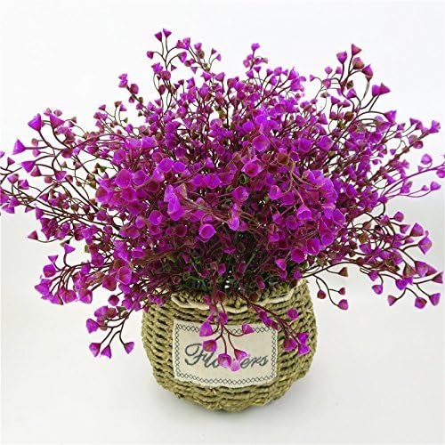 CATTREE Artificial Shrubs Bushes, Plastic Fake Plants Wedding Indoor Outdoor Home Garden Verandah Kitchen Office Table Centerpieces Arrangements Christmas Decoration Fuchsia 8 pcs