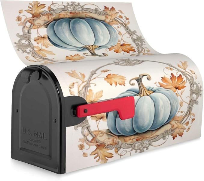 DADABULIU Mailbox Covers Pumpkin Rustic Flower Autumn Magnetic Letter Post Box Cover Standard Size 25.5 x 21 Inch Garden Yard Home Decorative