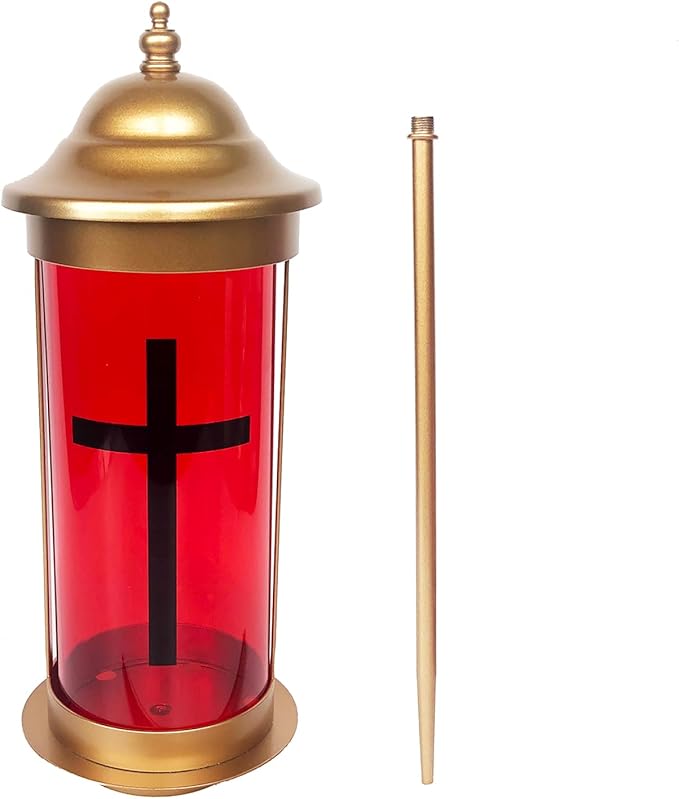 Lights for Cemetery as Bereavement Gifts or Memorial Lanterns with Garden Stakes for Outside Lights for Yard as Outdoor Decorations with Cross