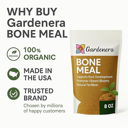 𝐁𝐄𝐒𝐓𝐒𝐄𝐋𝐋𝐄𝐑 Organic Bone Meal Fertilizer by Gardenera (4-12-0 NPK) All-Natural Plant Food Source of Nitrogen and Phosphorus for Bulbs, Gardens, Potted Plants, Trees, and Shrubs - 2 QUARTS