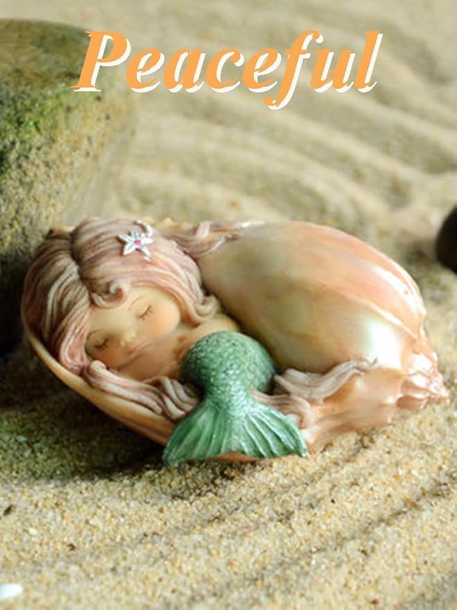 Miniature Garden Mermaid Fairy Figurine- Listening Mermaid on Reef Statue