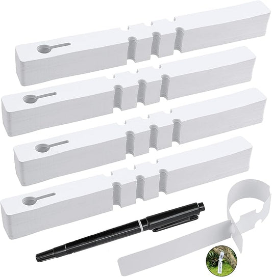 1200 PCS White Plant Tags, Plastic Plant Tree Tags, Hanging Garden Waterproof Plant Labels for Garden Yard, Adjustable and Reusable Nursery