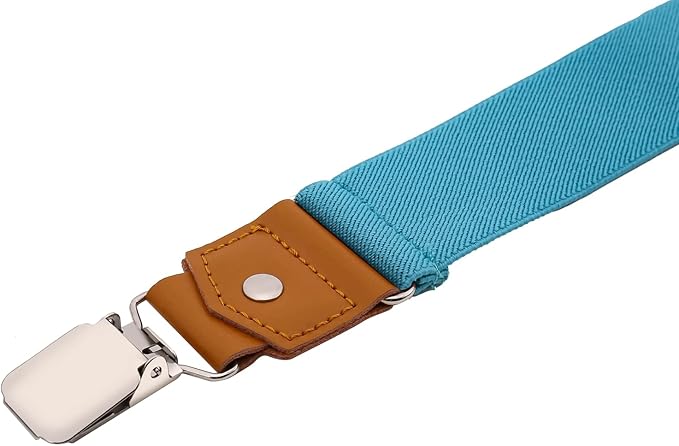 Suspenders for Men Y Back Adjustable Elastic with Strong Clips 47 Inches