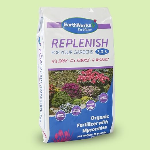 EW4H Replenish Triple 3, Organic Fertilizer, Lawn & Garden Starter for All Plants, Flowers, Vegetables, and Sod, 25 lb Bag