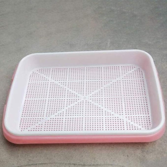 Plastic Growing Trays, Seed Tray with Germination Layer and Water Storage Layer, Double-Layer Design, for Seedlings, Indoor Gardening, Growing Microgreens, Wheatgrass(Pink)