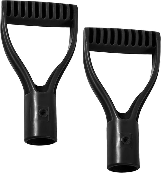 2 Pcs ID 1.26" Black Shovel D-Shaped Grip Handle,PVC Shovel D Straight Grip Handle,Plastic Spade Replacement Snow Removal Garden Accessorie Backyard Digging,7.09×3.74-in(H*T)