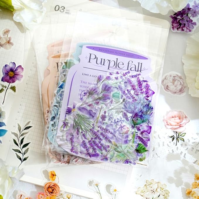 100 Pcs Autumn Flower Stickers for Scrapbooking Junk Journal Card Making CollageNotebook Diary Planner Letter Envelope Water Bottle Phone Case Craft Decoration (Autumn)