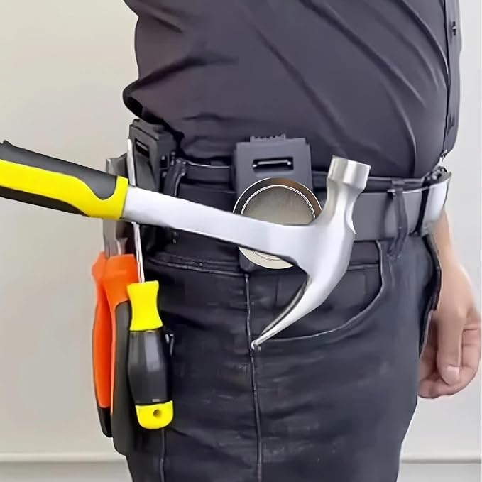 Magnetic Tool Holder,Magnetic Belt Clip-On Belt Holster for Wrench, Pliers, Screw Driver, Hammer, Screws, Nails,Sockets, Trowel, Drill Bit