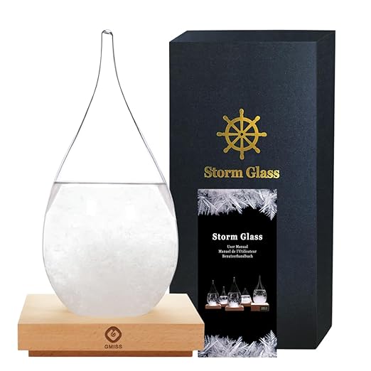 Storm Glass Weather Predictor,Christmas Snow Globe Storm Glass Barometer Weather Predictor, Home and Office Decorative Glass Bottles, Christmas Unique Gifts for Her