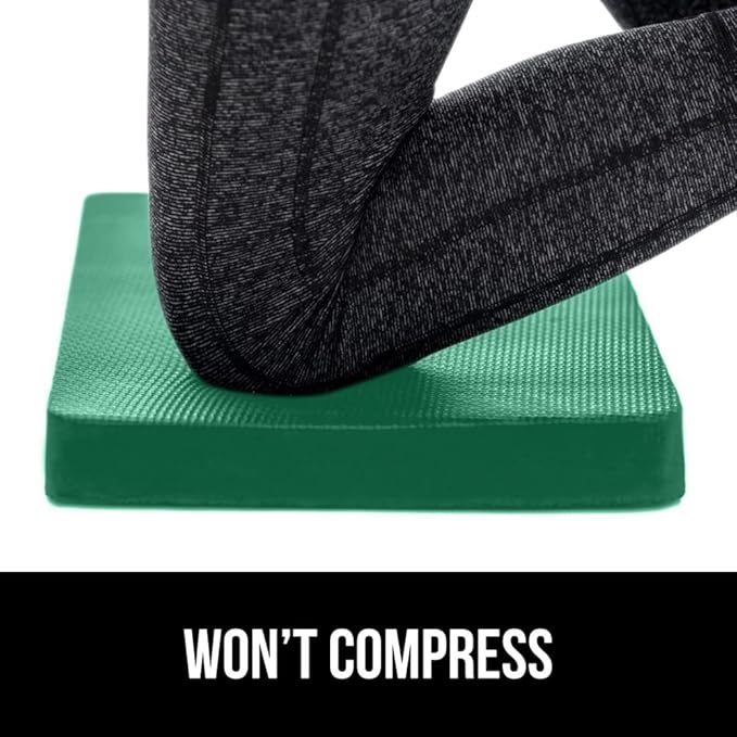GORILLA GRIP Extra Thick Patent Pending Soft Foam Kneeling Pad, 2 PK, Supportive Large Cushion Knee Pads for Gardening, Baby Bath, Dirt and Water Resistant, Workout and Garden Supplies, 17.5x11, Green