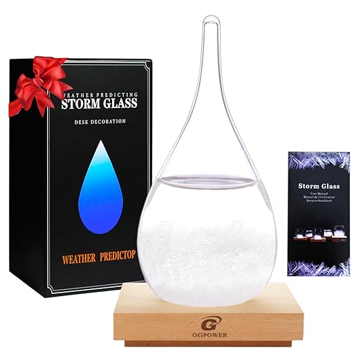 Storm Glass Cool Unusual Gifts Storm Glass Weather Predictor Snow Globes for Adults Galileo Thermometer Indoor Creative Forecast Nordic Style Decorative Weather Gifts