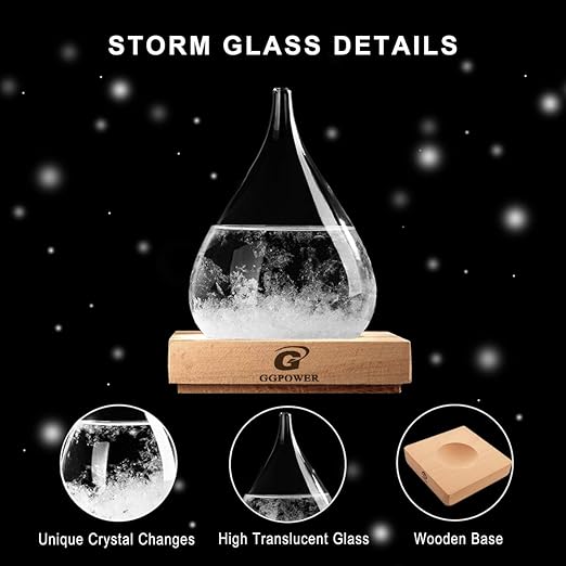 Storm Glass Cool Unusual Gifts Storm Glass Weather Predictor Snow Globes for Adults Galileo Thermometer Indoor Creative Forecast Nordic Style Decorative Weather Gifts