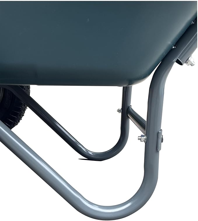 Wheelbarrow Garden Cart, Heavy Duty Home Utility, Dual-Wheel Home Garden Yard Utility Wheelbarrow Cart with Built-in Stand,(Green)