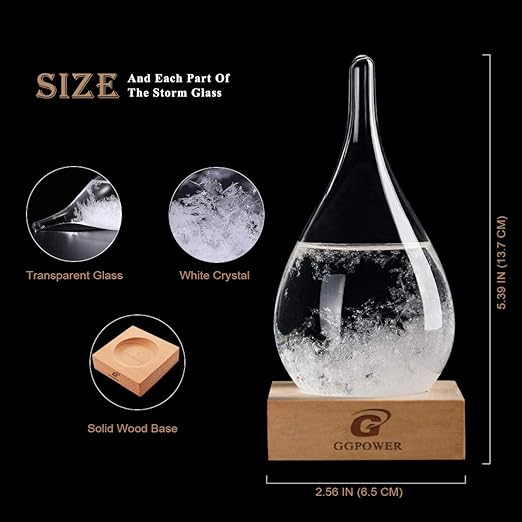 Storm Glass Weather Predictor,Christmas Unique Gifts, Christmas Snow Globe Barometer, Storm Glass Weather Station, Decorative Weather Predictor,Decorative Glass Bottles for Home and Office