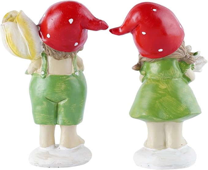 2 - Piece Set of Outdoor Garden Sunflower Fairy Resin Statues - Ideal for Patio, Lawn, Garden & Courtyard Decor, Indoor/Outdoor Home Accents, for Parents & Friends