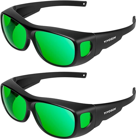 VIVOSUN 2-Pack Indoor Hydroponics LED Grow Room Glasses with Glasses Case