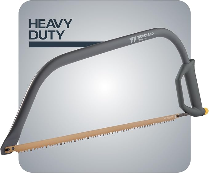 Woodland Tools 24 Inch Bow Saw – Heavy Duty Frame with Hardened Steel Blade, Comfort Grip, Tension Lever, Manual Saw for Trees, Brush, and Christmas Tree Cutting