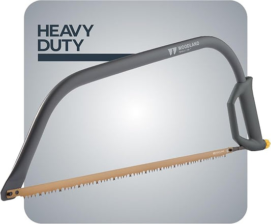 Woodland Tools 24 Inch Bow Saw – Heavy Duty Frame with Hardened Steel Blade, Comfort Grip, Tension Lever, Manual Saw for Trees, Brush, and Christmas Tree Cutting