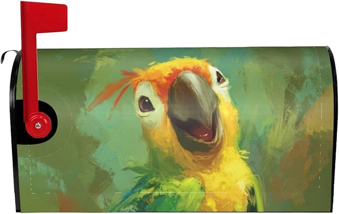 Parrot Mailbox Covers Magnetic Letterbox Covers 21x18 Inch for Garden Outdoor Decoration