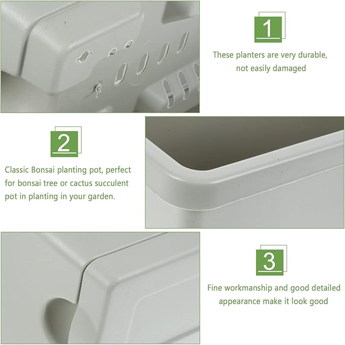 Alipis 4pcs Box Rectangular Pot Large Outdoor Planters Deck Plant Container Pot Outdoor Home Gardening Houseplant s Large Container Flowers Tray Plastic