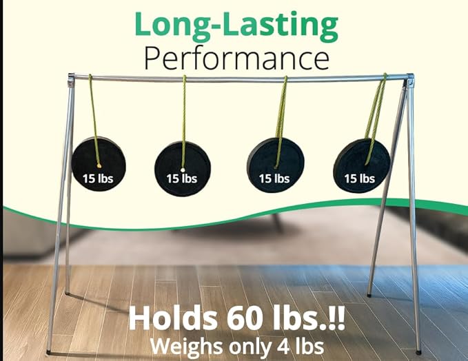 FOL-D-RAK Fully Assembled Lightweight Clothing Rack with Carry Bag. 59" Length Made from Commercial Grade Aluminum. Can Hold Over 50 LBS. Weighs 4 LBS.