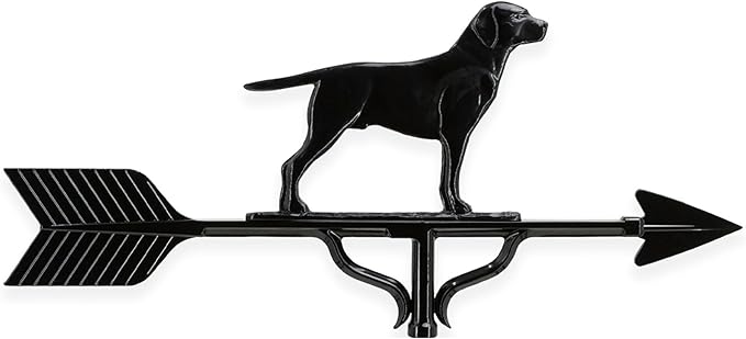 Montague Metal Products 32-Inch Deluxe Weathervane with Satin Black Retriever Ornament