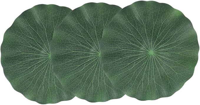 DOITOOL Artificial Lily Pads for Koi Pond: 3 Pcs Artificial Floating Foam Lotus Leaves 11 Inch Realistic Water Lily Pads Ornaments for Patio Fish Pond Pool Aquarium Decor, Green