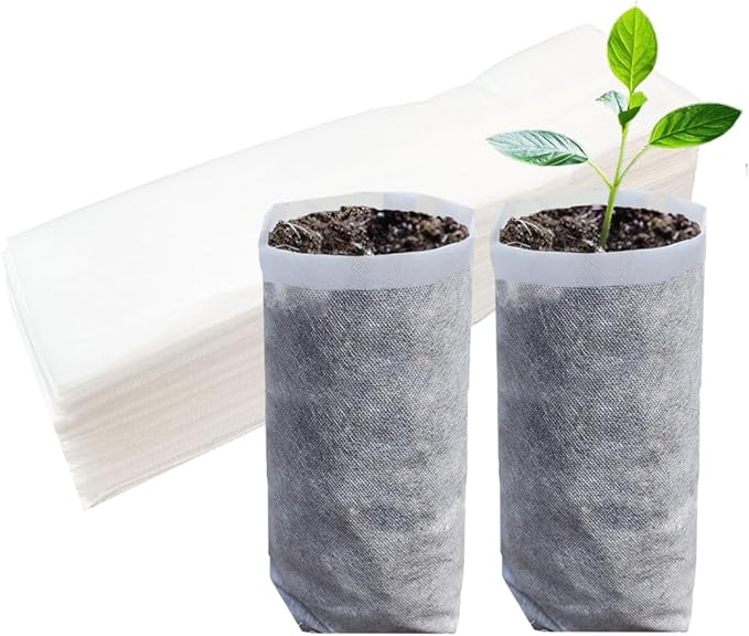 Belit 100 Pcs 10.2" H Deep Nursery Grow Bags, Non-Woven Plants Pots Container for Starting Rooted Plants Vegetable, Flower, Seedling Tree