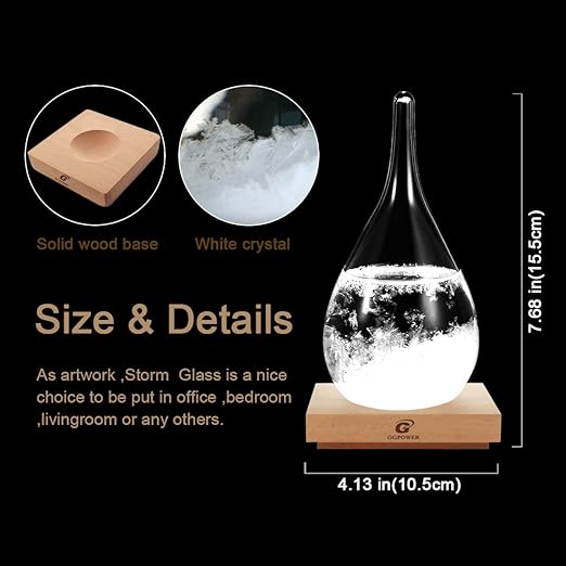 Storm Glass Cool Unusual Gifts Storm Glass Weather Predictor Snow Globes for Adults Galileo Thermometer Indoor Creative Forecast Nordic Style