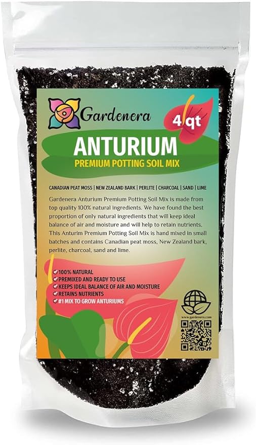 GARDENERA Anthurium Planting Mix - Provide Your Plants with The Best Soil Medium - 4 QUARTS