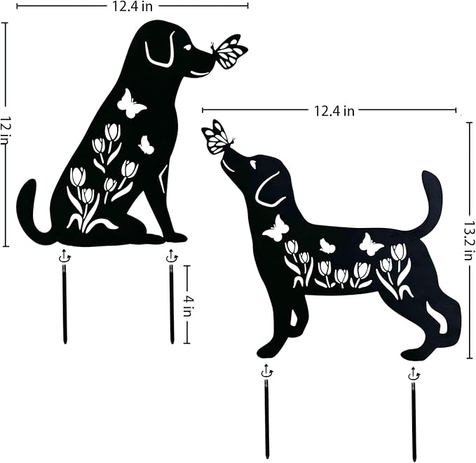 Dog Metal Decorative Garden Stakes Labrador Dog Gifts for Women/Men Animal Silhouette Statues for Yard Art, Outside, Patio, Outdoor Decor, Garden Decorations, Lawn Ornaments