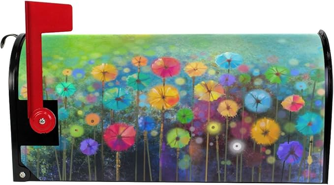 ALAZA Seasonal Nature Spring Summer Autumn Winter Flowers Magnetic Mailbox Cover Standard Size for Garden Yard Outdoor Decorations-18 x 20.8"