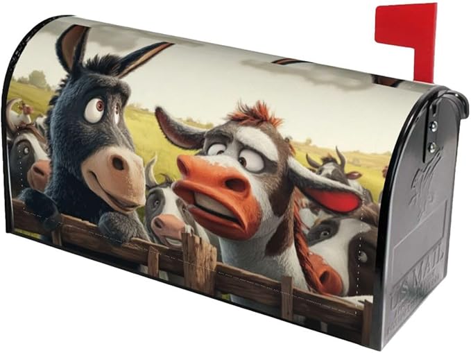 Funny Farmhouse Mailbox Covers Magnetic Letterbox Covers 21x18 Inch for Garden Outdoor Decoration