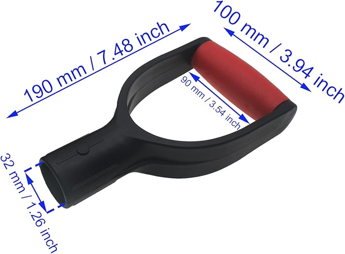 2 PCS D Shaped Grip 32 mm / 1.26" Inner Diameter Replacement Shovel Handle Plastic Garden Accessories for Garden Shovel and Camp Shovel