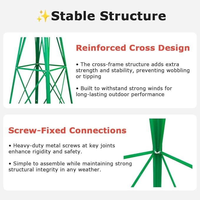 8FT Windmill for Yard Garden Decoration with Weather Vanes，Heavy Duty Outdoor Wind Mills, Large Metal Outdoor Windmill, Weather Resistant,Green