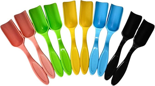 10Pcs NINGDAN Mini Shovel,Plastic Mini Gardening Shovel Spoons Soil Scoops,Cultivation Digging Transplanting Tools for Succulents Potted Flowers,Milk Powder/Coffee Beans Scoops (5 Bright Colors)