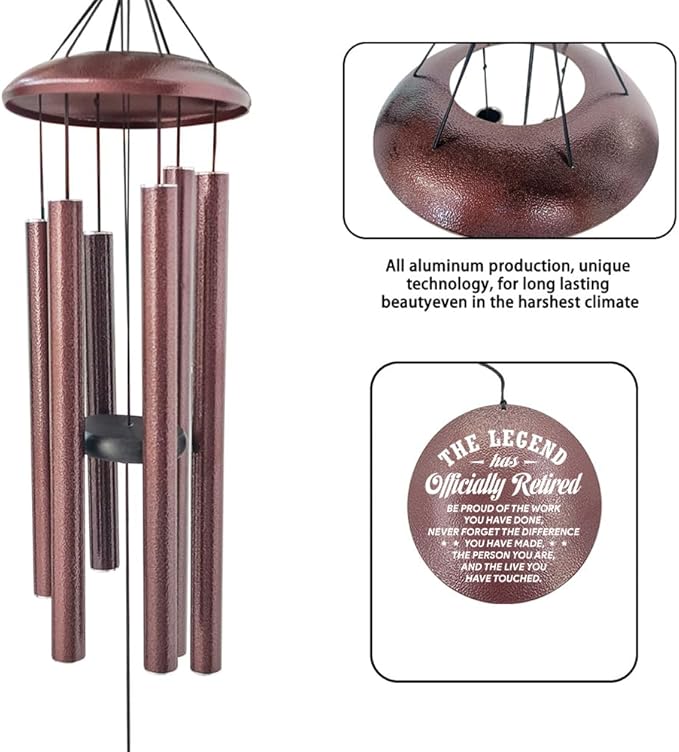 Personalized Retirement Wind Chime, Retirement Wind Chime for 2024, Happy Retirement Gifts for Teachers, Coworkers, Relax and Enjoy Happy Retirement, Never Forget The Changes You Made