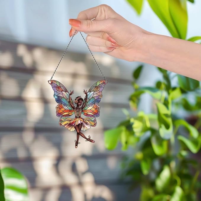 Black Fairy Ornaments Decor - Black Fairy Gifts for Women Men - African American Ornaments Gift - Home Wall Room Hanging Decor - Acrylic Ornament